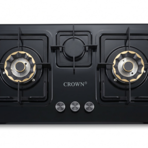 Crown Hob CR-13B (Black Tempered Glass 3-Burner)